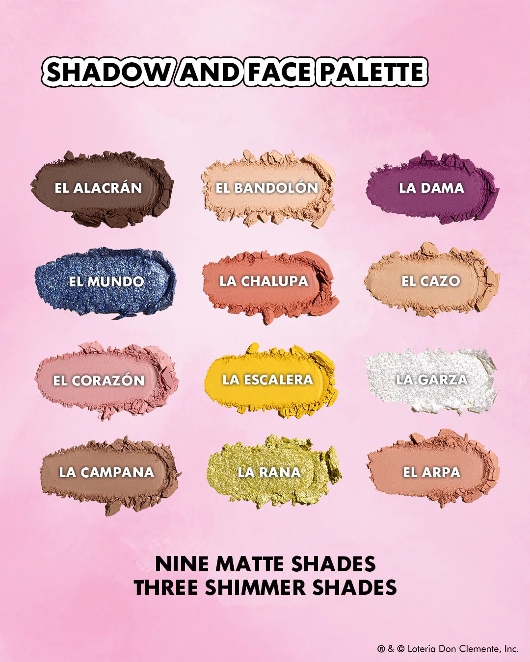 LOTERÍA DON CLEMENTE Shadow & Face Palette - Festievibes Cosmetics