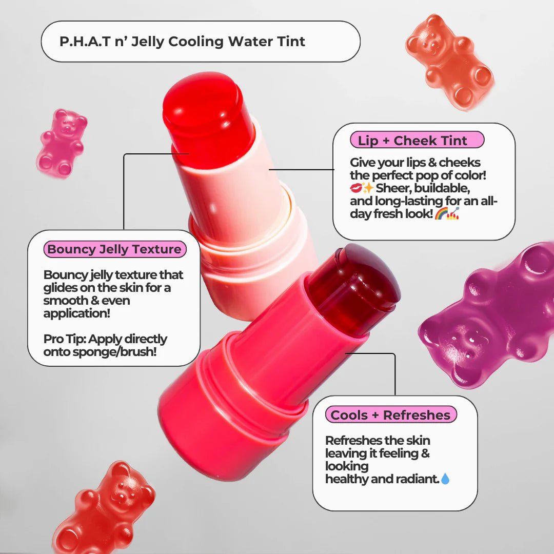 P.H.A.T. n’ Jelly Cooling Water Tint – 2 - in - 1 Cheek & Lip Stain with Jelly Texture - Festievibes Cosmetics