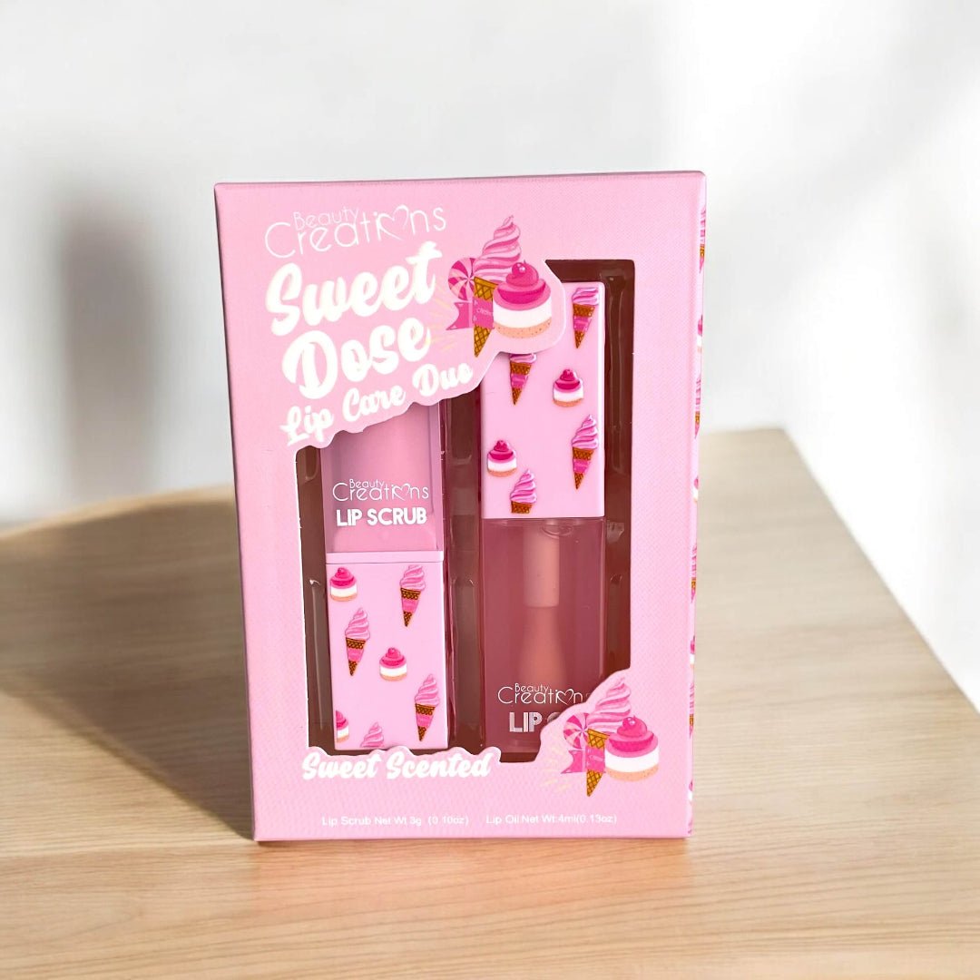 Sweet Dose Lip Scrub and Lip Oil Duo Collection - Festievibes Cosmetics