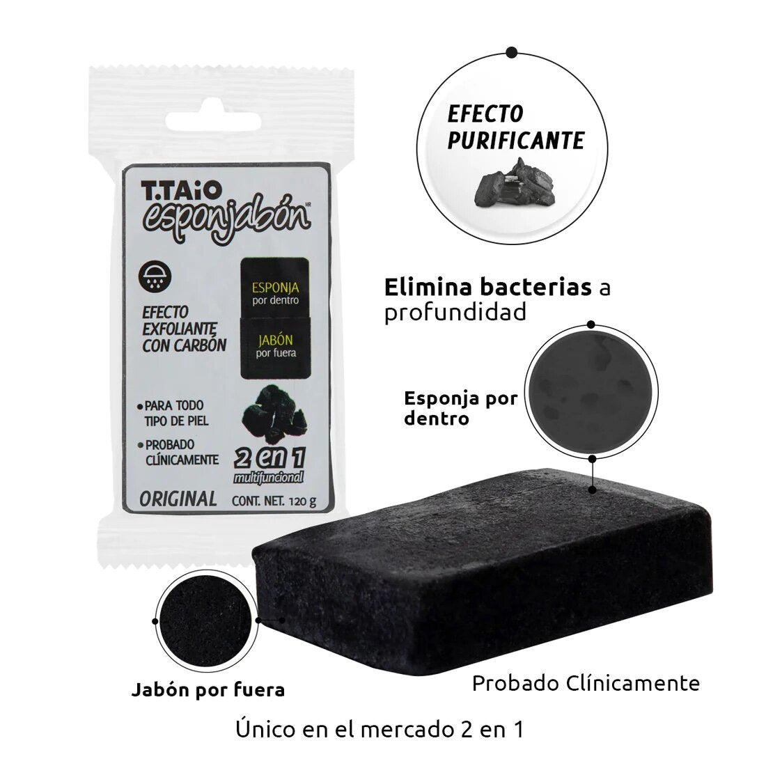 T.taio Esponjabon 2 - in - 1 Soap Infused Sponge - Festievibes Cosmetics