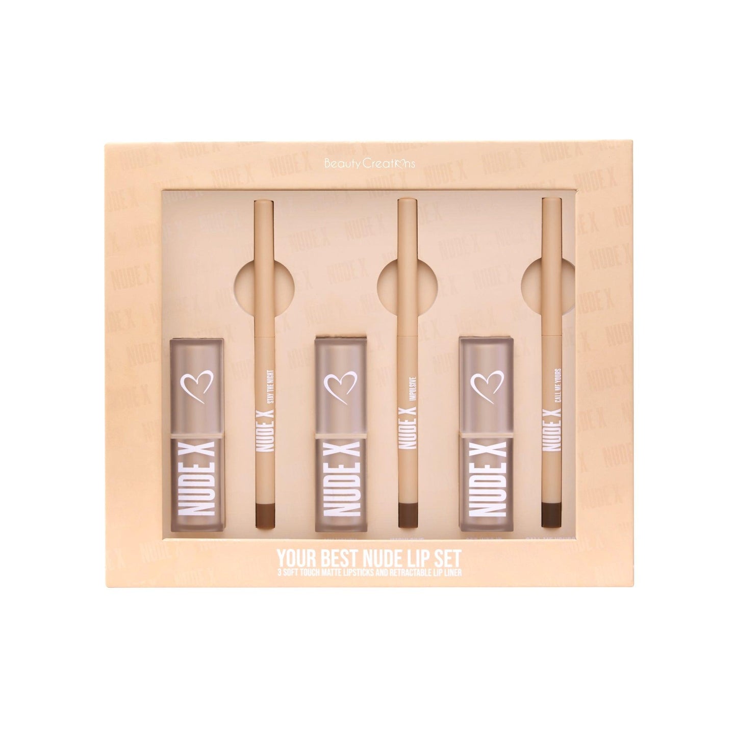 Nude X Lip Liner and Lipstick Set - Festievibes Cosmetics
