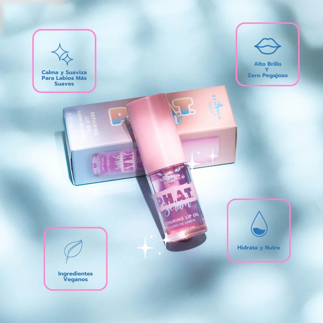 P.H.A.T. Lip Serum – Hydrating Repair Gloss with Hyaluronic Acid & Vitamin E - Festievibes Cosmetics