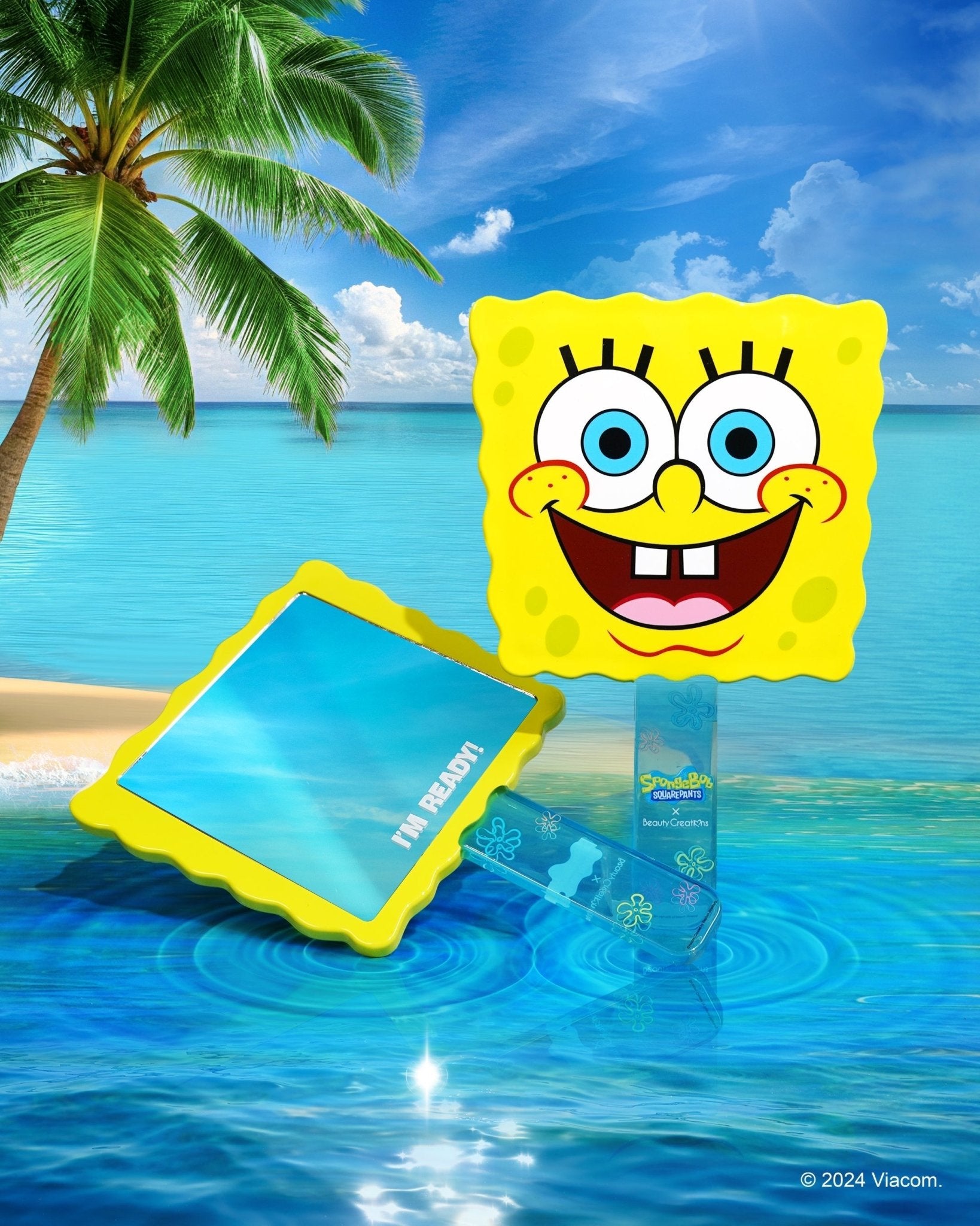 SpongeBob "I'm Ready" Hand Mirror - Festievibes Cosmetics